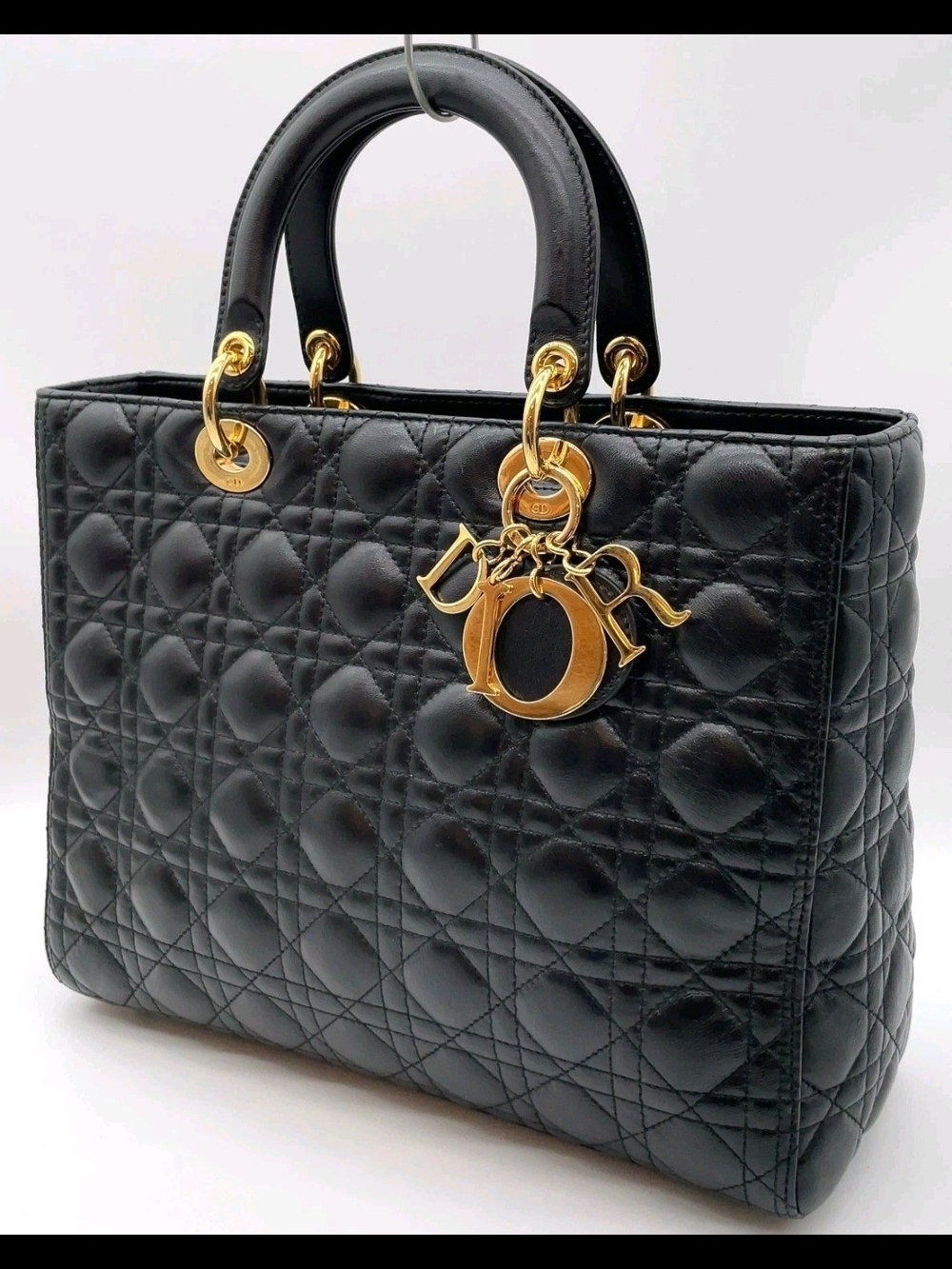 Dior Black Quilted Leather Lady Dior Top-Handle Bag - Picture 2 of 16